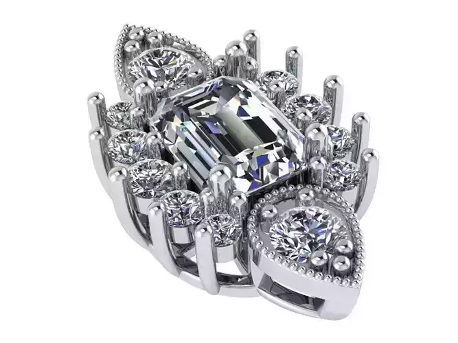 Diamond Cluster Pendant 0602 3D print model