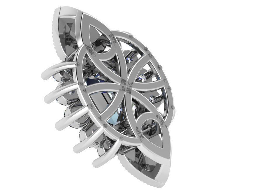 Diamond Cluster Pendant 0602 3D print model_3