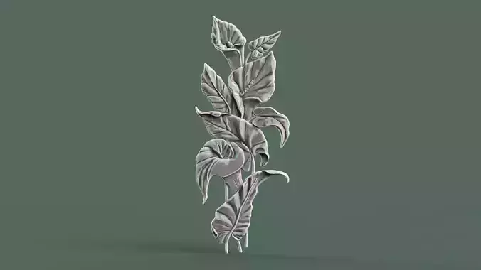 Lily Flowers Bas Relief 3D print model