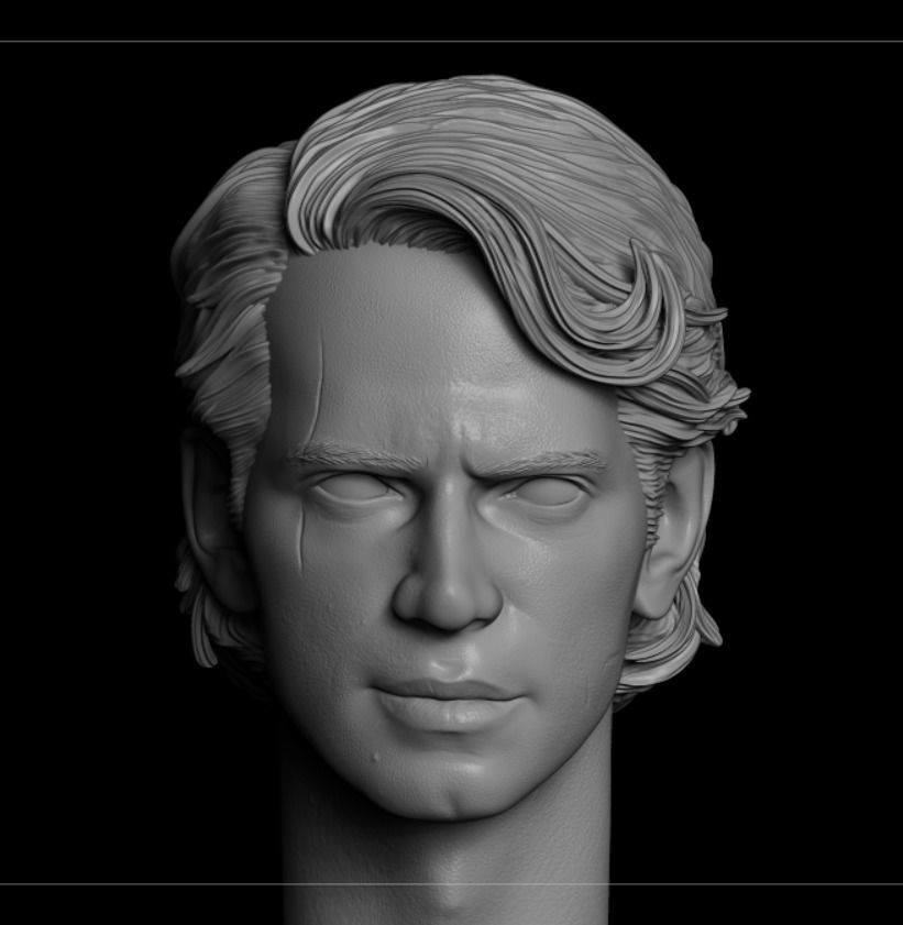 Anakin Skywalker The Clone Wars headsculpt  3D print model_1