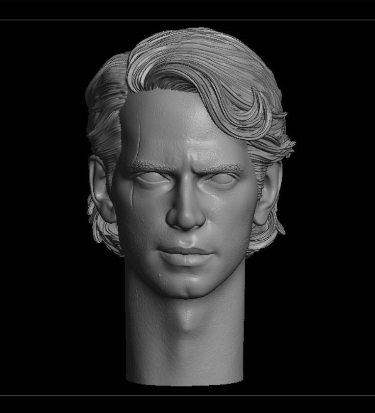 Anakin Skywalker The Clone Wars headsculpt  3D print model_4