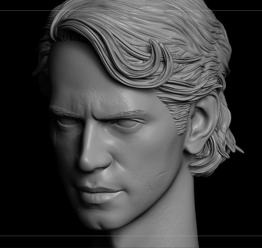 Anakin Skywalker The Clone Wars headsculpt  3D print model_3