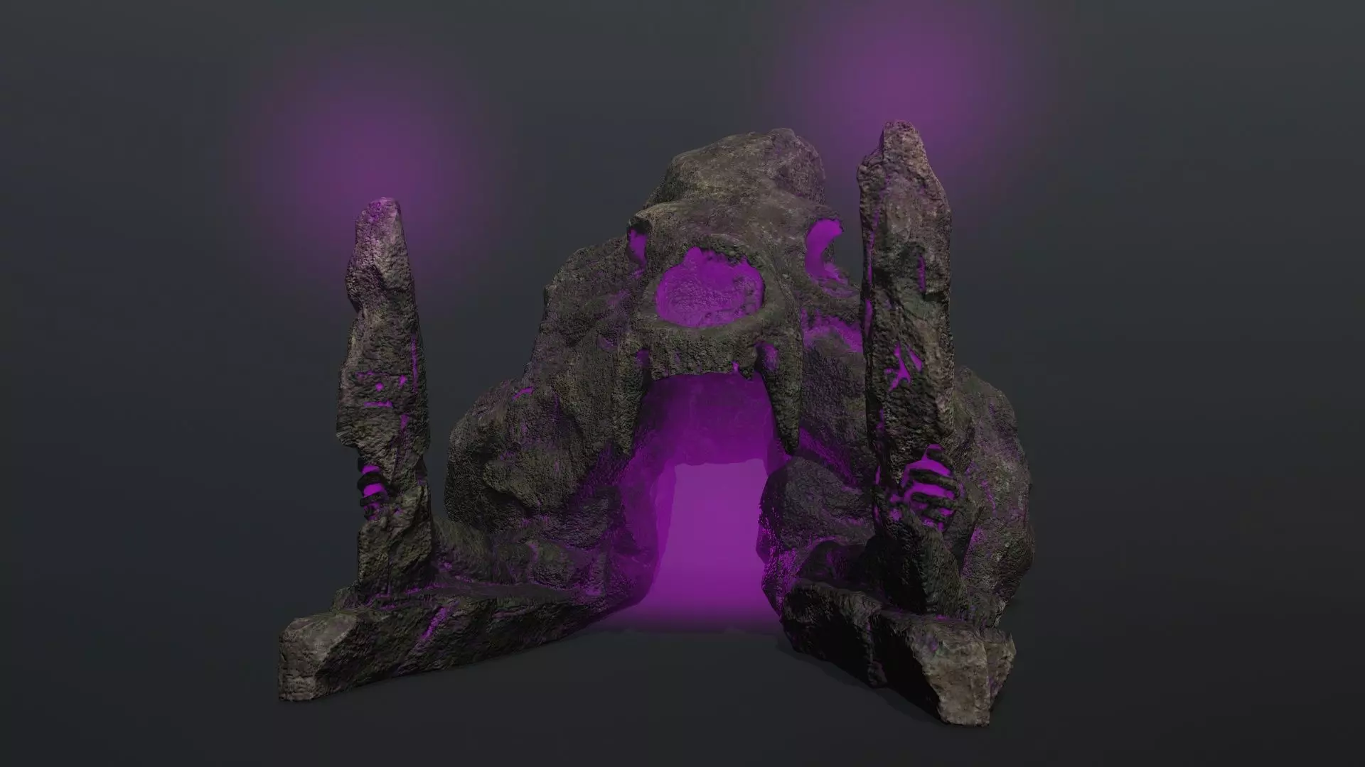 skull gate Low-poly 3D model_0