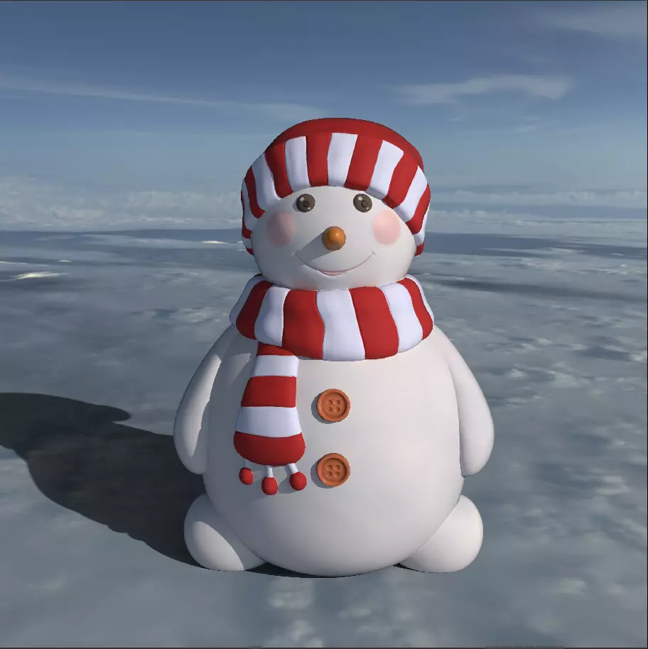 Snowman 3D print model_0
