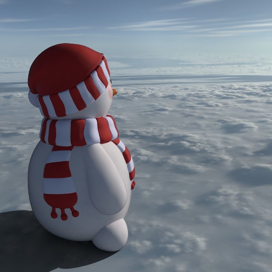Snowman 3D print model_3