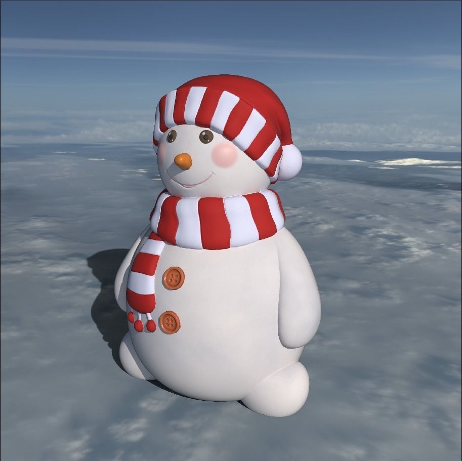 Snowman 3D print model_1
