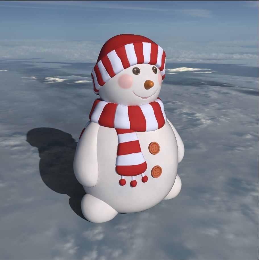 Snowman 3D print model_2