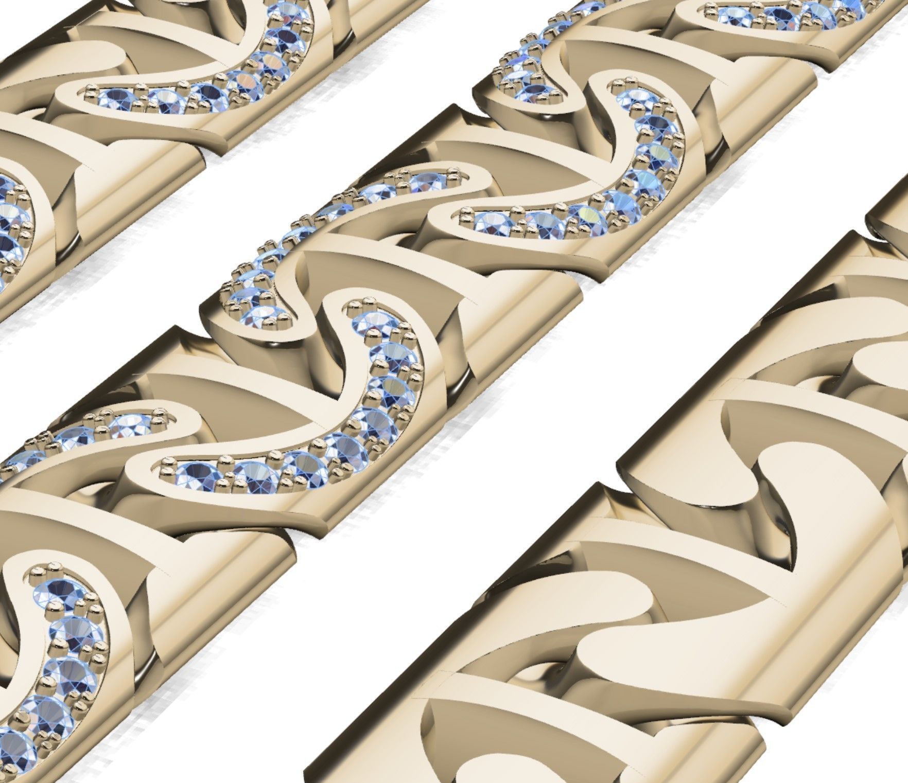 LUXURY chain bracelet necklace Just STL 3D model_4