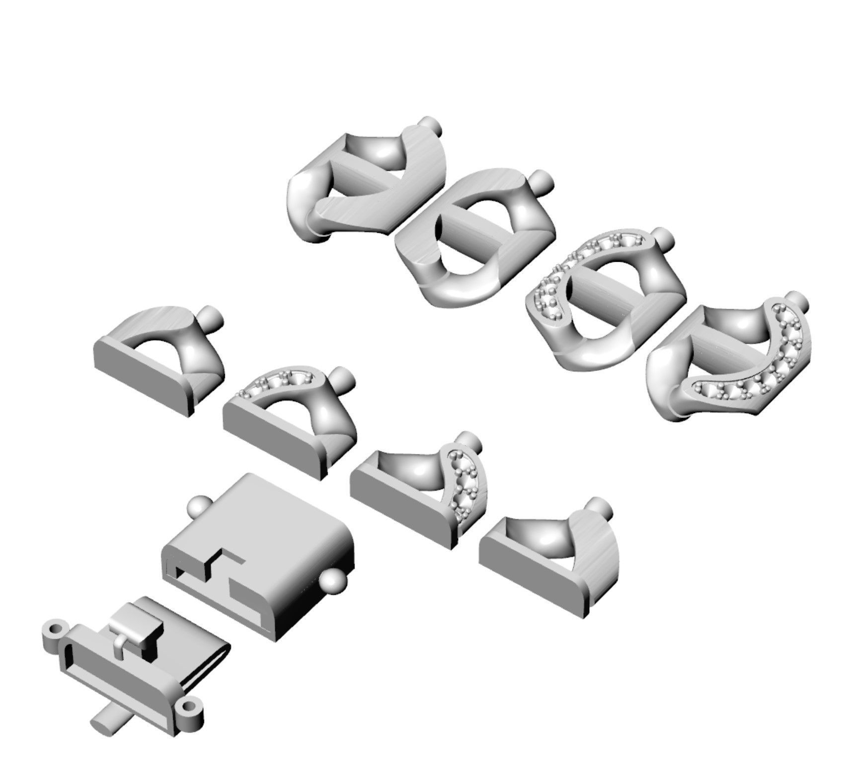 LUXURY chain bracelet necklace Just STL 3D model_9