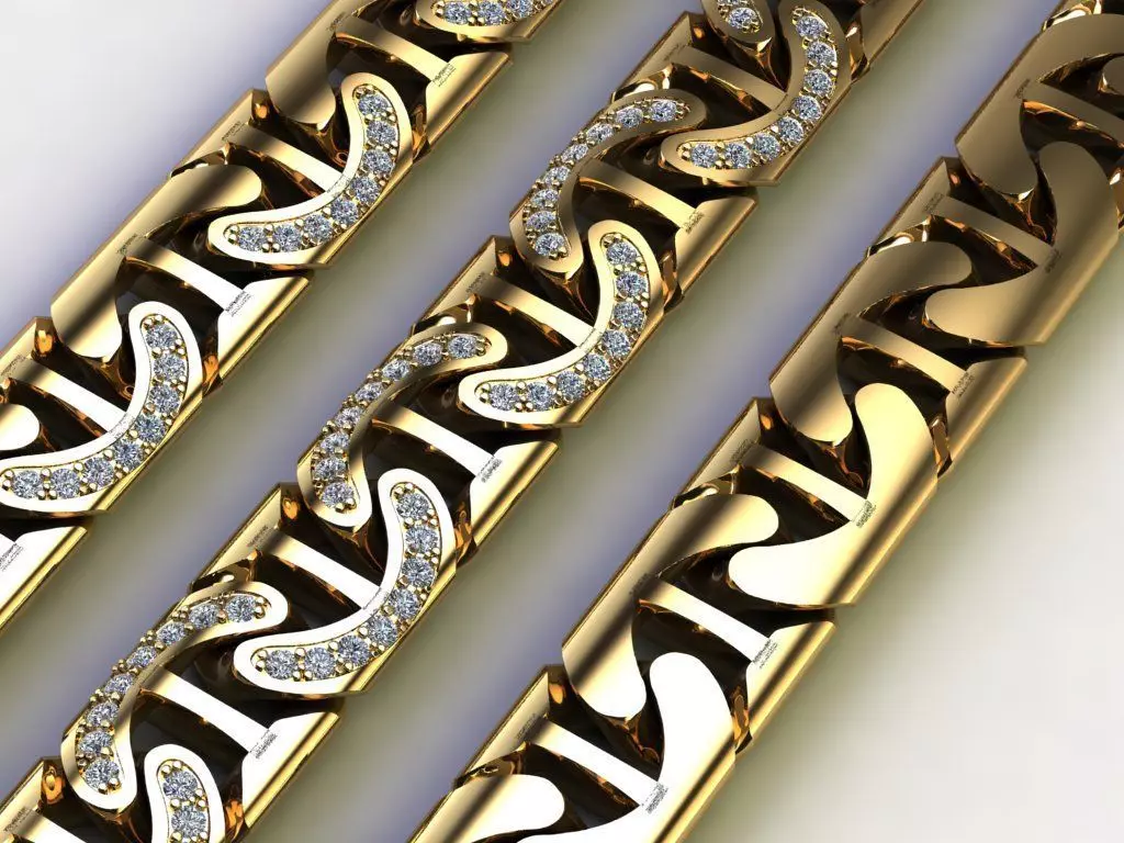 LUXURY chain bracelet necklace Just STL 3D model_0