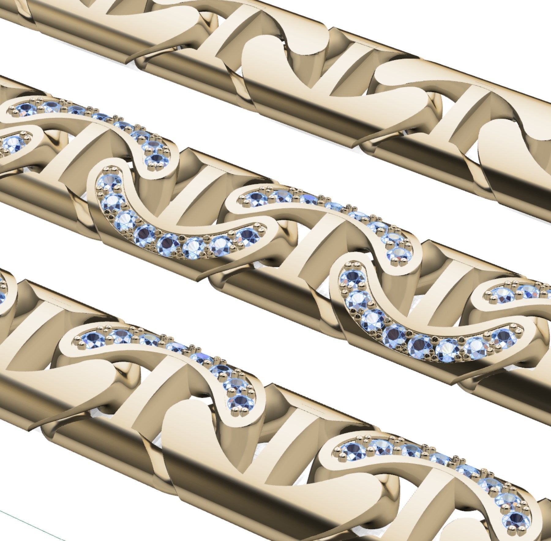 LUXURY chain bracelet necklace Just STL 3D model_5