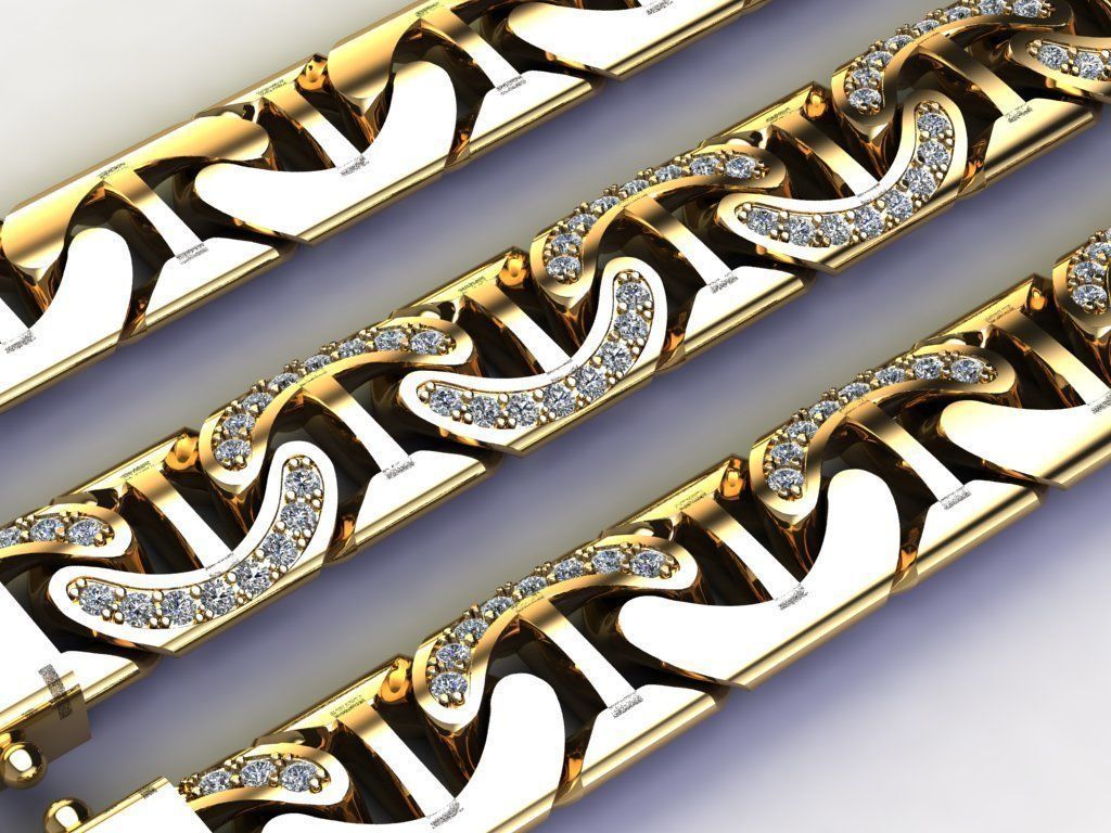 LUXURY chain bracelet necklace Just STL 3D model_2