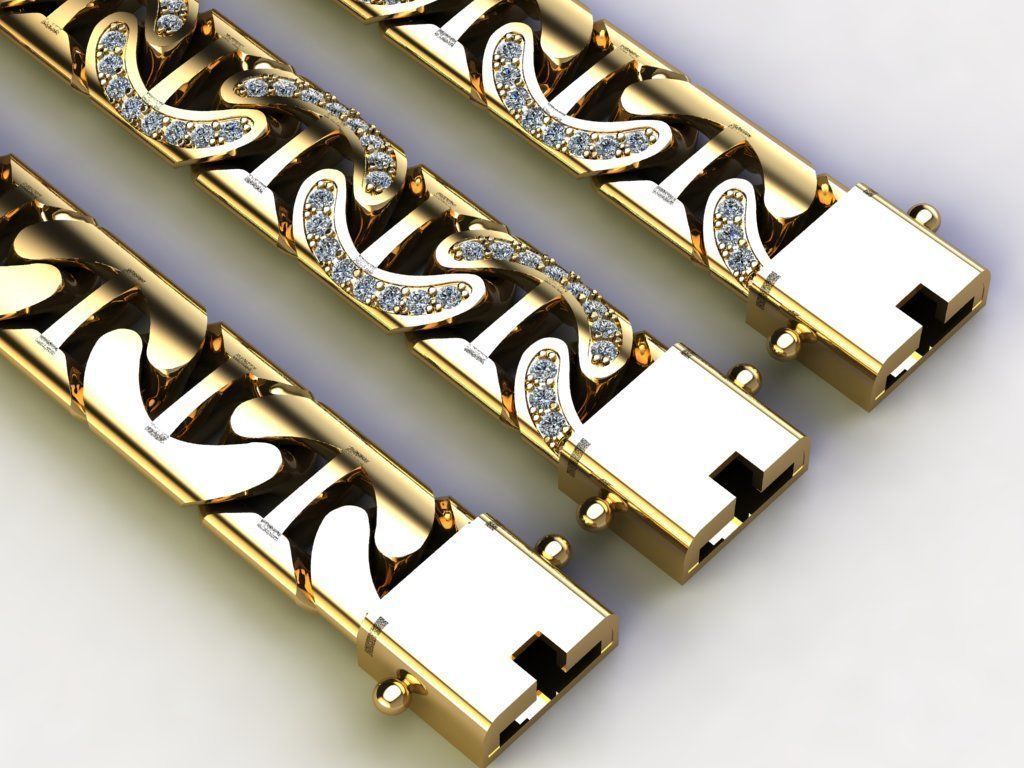 LUXURY chain bracelet necklace Just STL 3D model_1