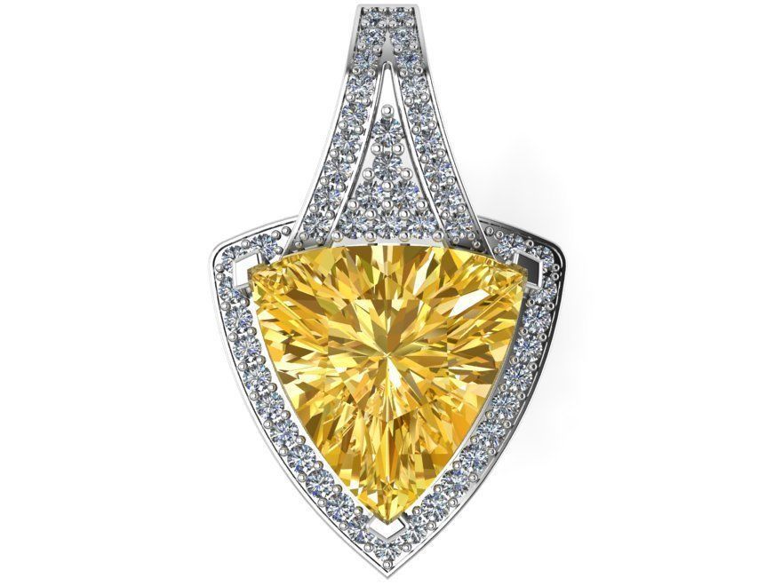 Trilliant Halo Pendant 0634 3D print model_2