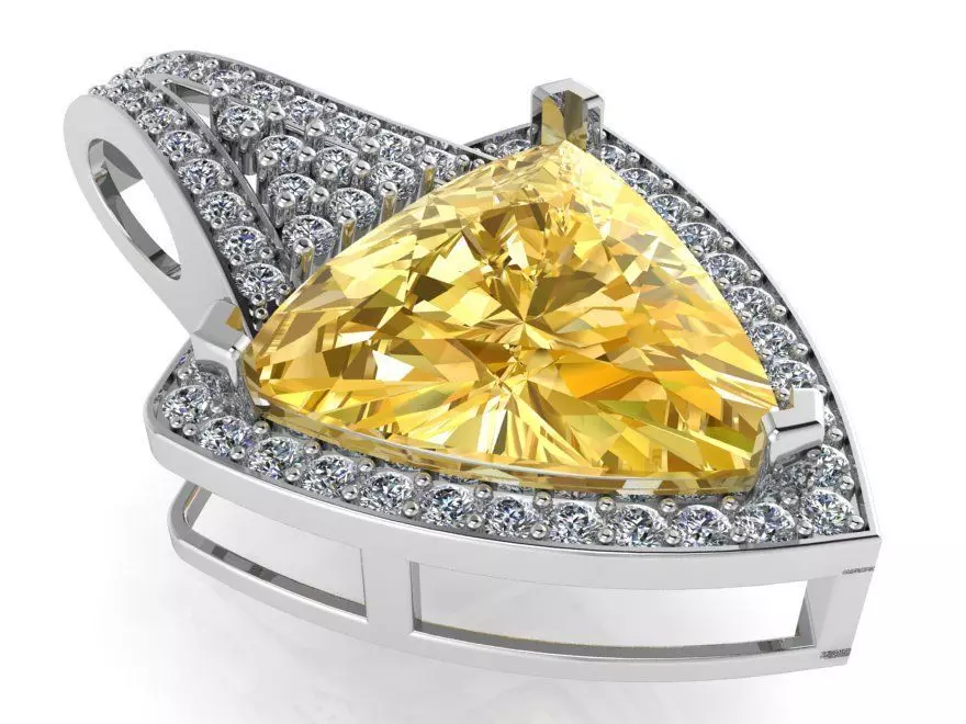 Trilliant Halo Pendant 0634 3D print model_0