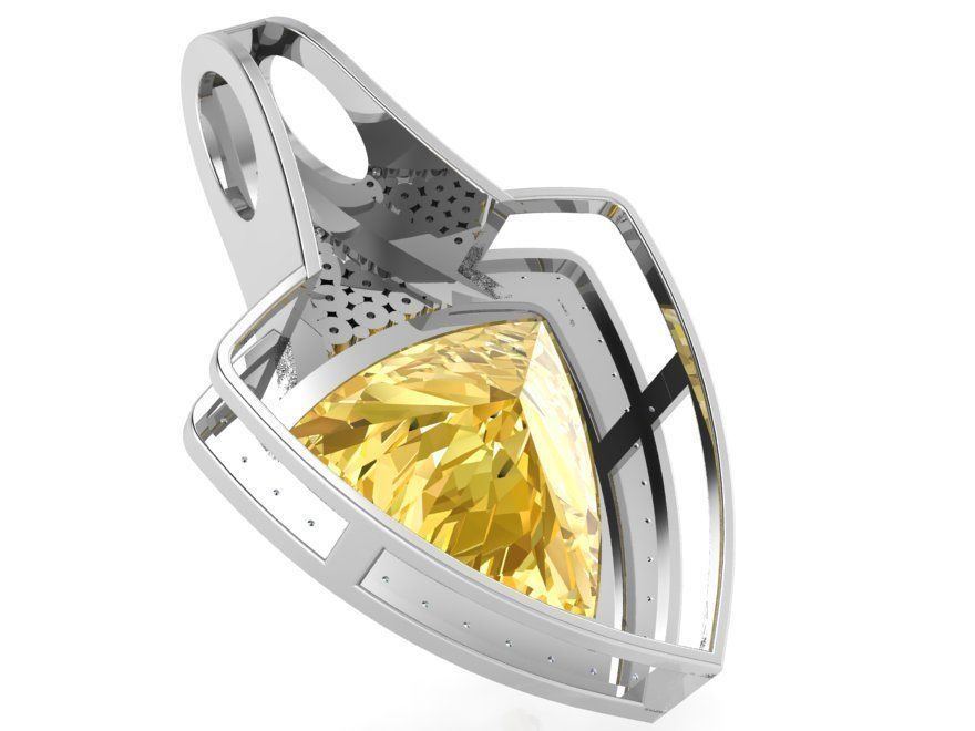 Trilliant Halo Pendant 0634 3D print model_3