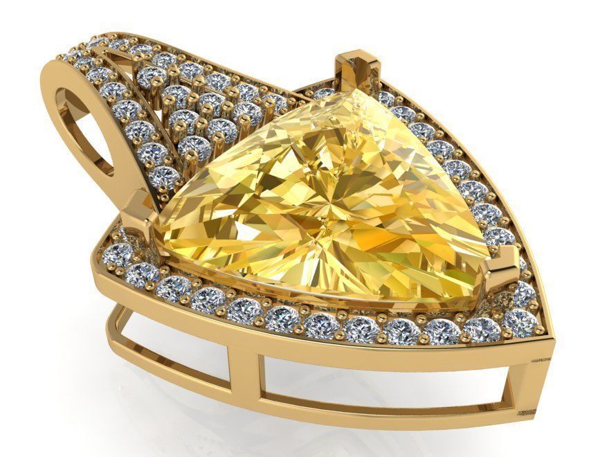 Trilliant Halo Pendant 0634 3D print model_1