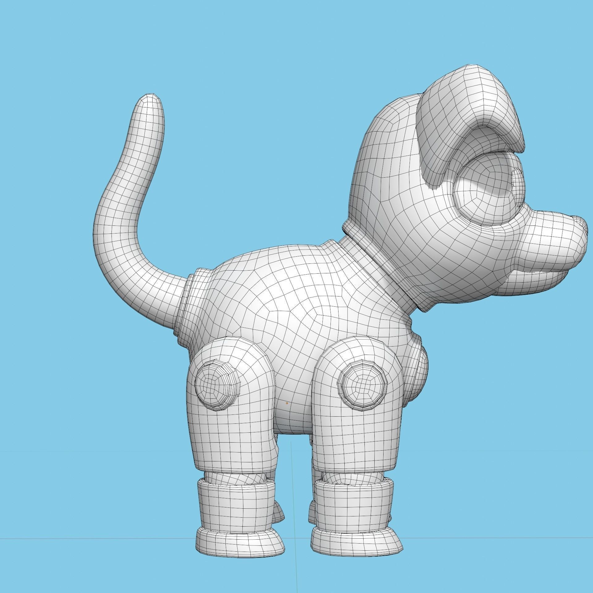 Plastic cute robot dog toy  Low-poly 3D model_5