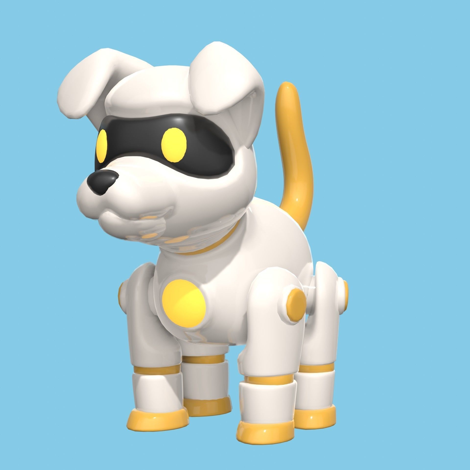 Plastic cute robot dog toy  Low-poly 3D model_2