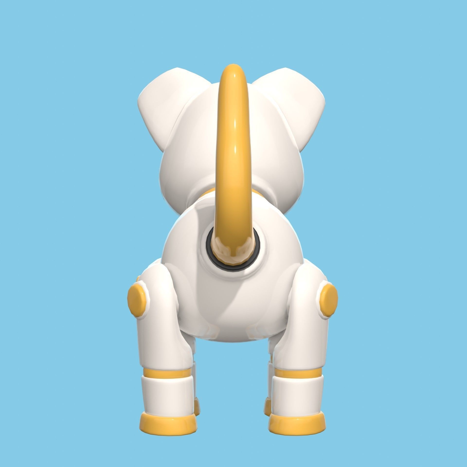 Plastic cute robot dog toy  Low-poly 3D model_3