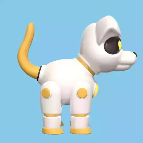 Plastic cute robot dog toy  Low-poly 3D model