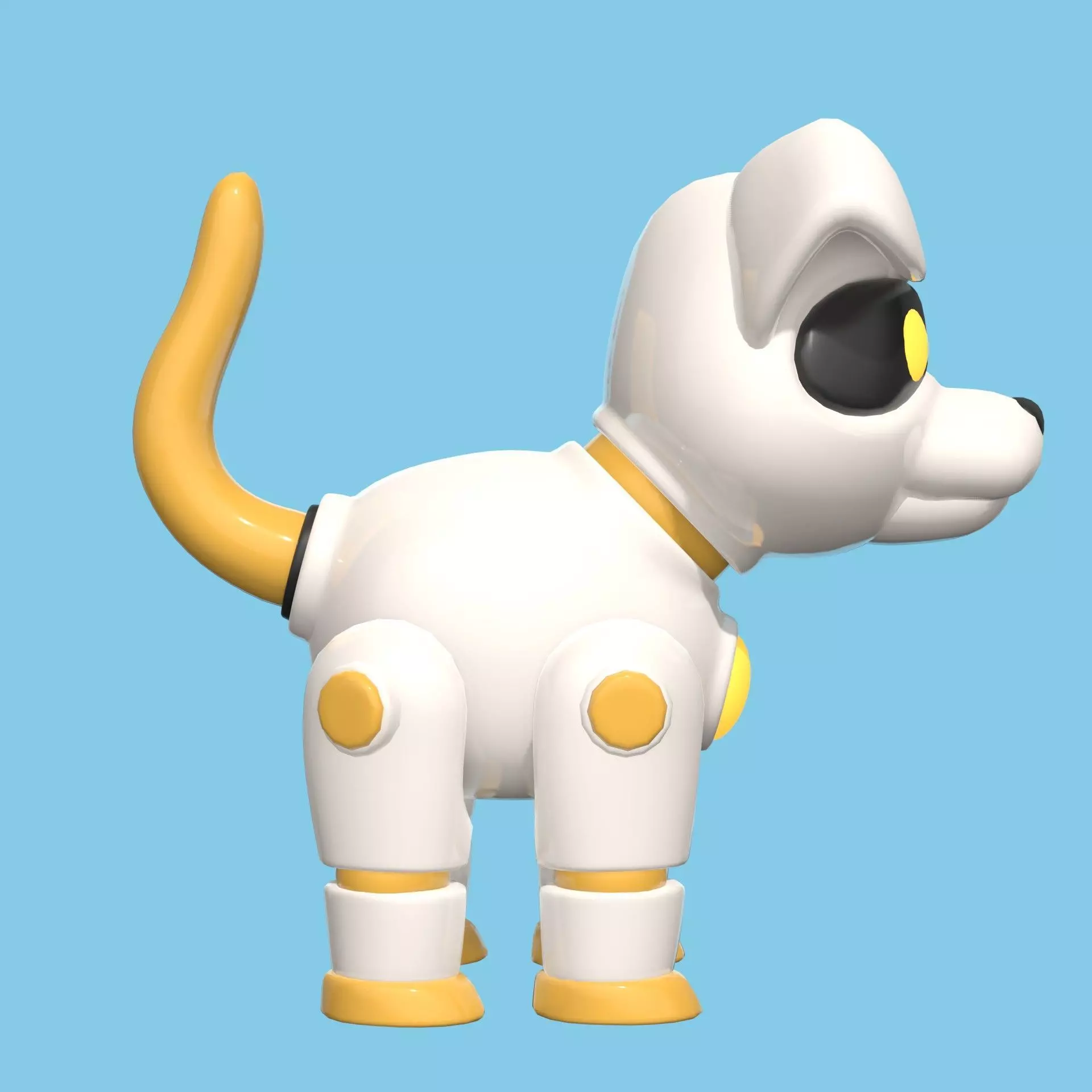 Plastic cute robot dog toy  Low-poly 3D model_0