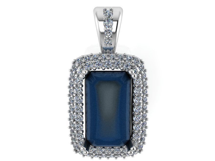 Cabochon Halo Pendant 0635 3D print model_2