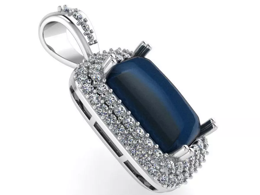 Cabochon Halo Pendant 0635 3D print model_0