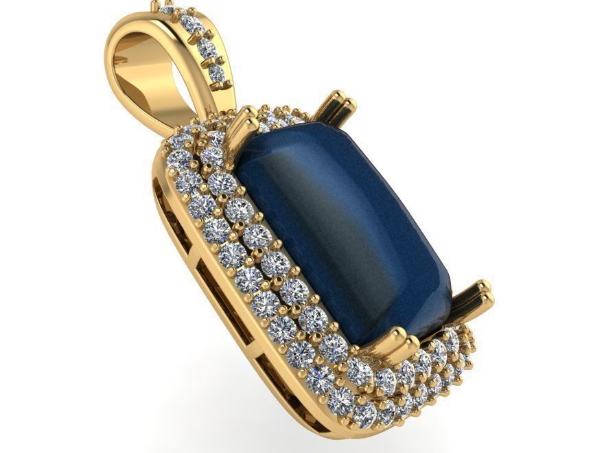 Cabochon Halo Pendant 0635 3D print model_1