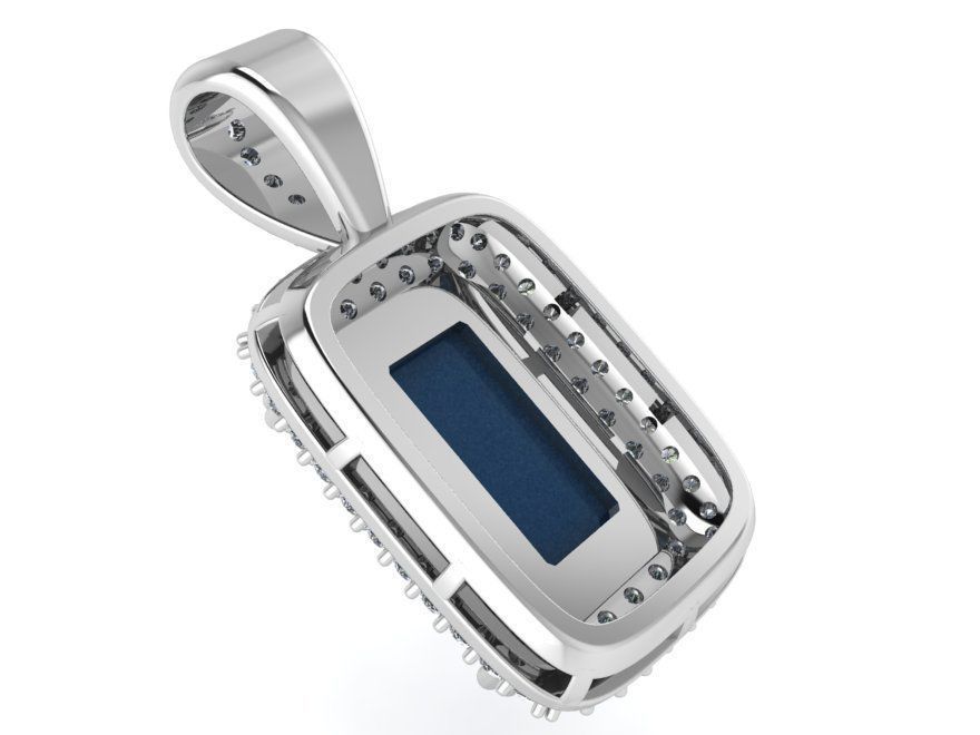 Cabochon Halo Pendant 0635 3D print model_3