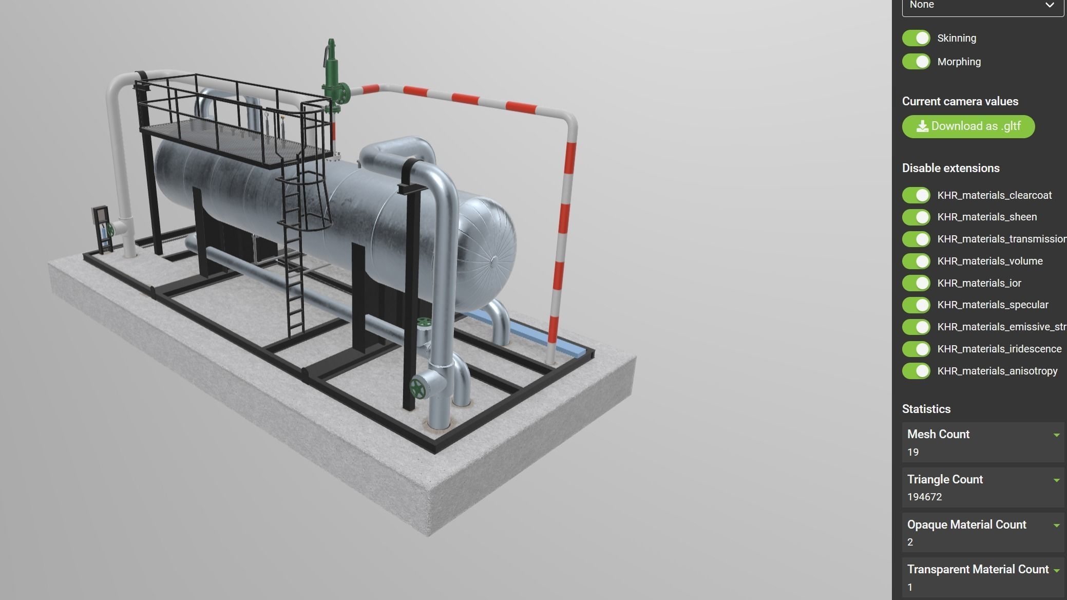 Oil and gas tank separator PBR realistic for visualization 3D model_8