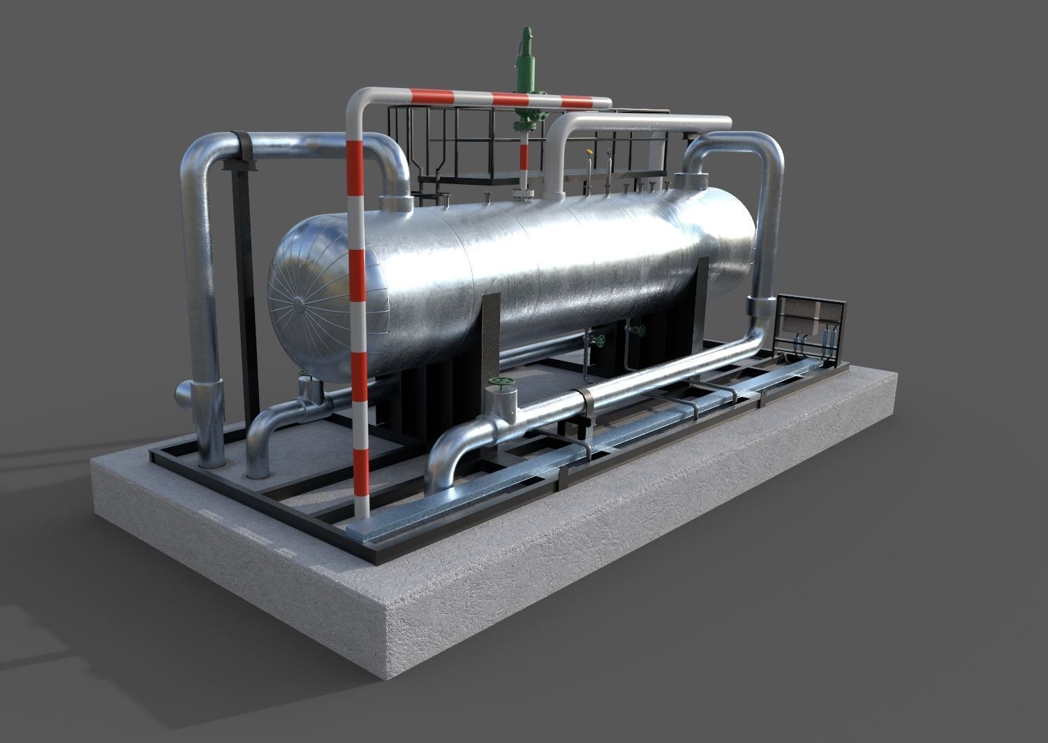 Oil and gas tank separator PBR realistic for visualization 3D model_1