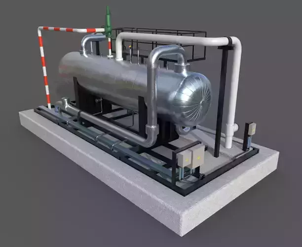 Oil and gas tank separator PBR realistic for visualization 3D model