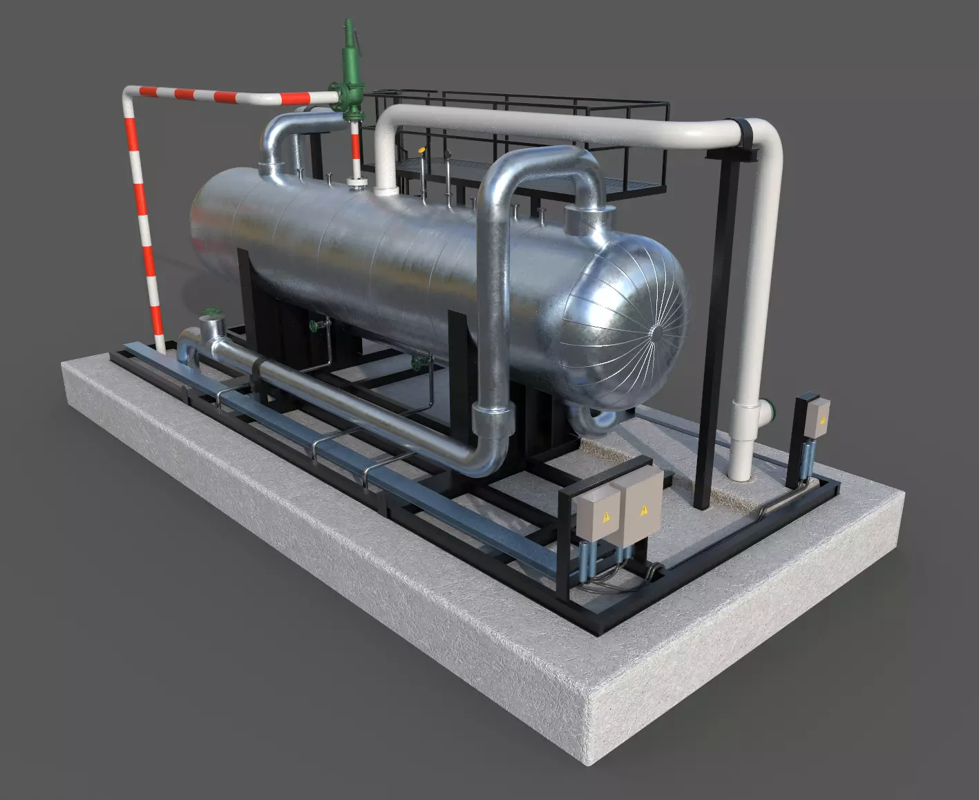 Oil and gas tank separator PBR realistic for visualization 3D model_0
