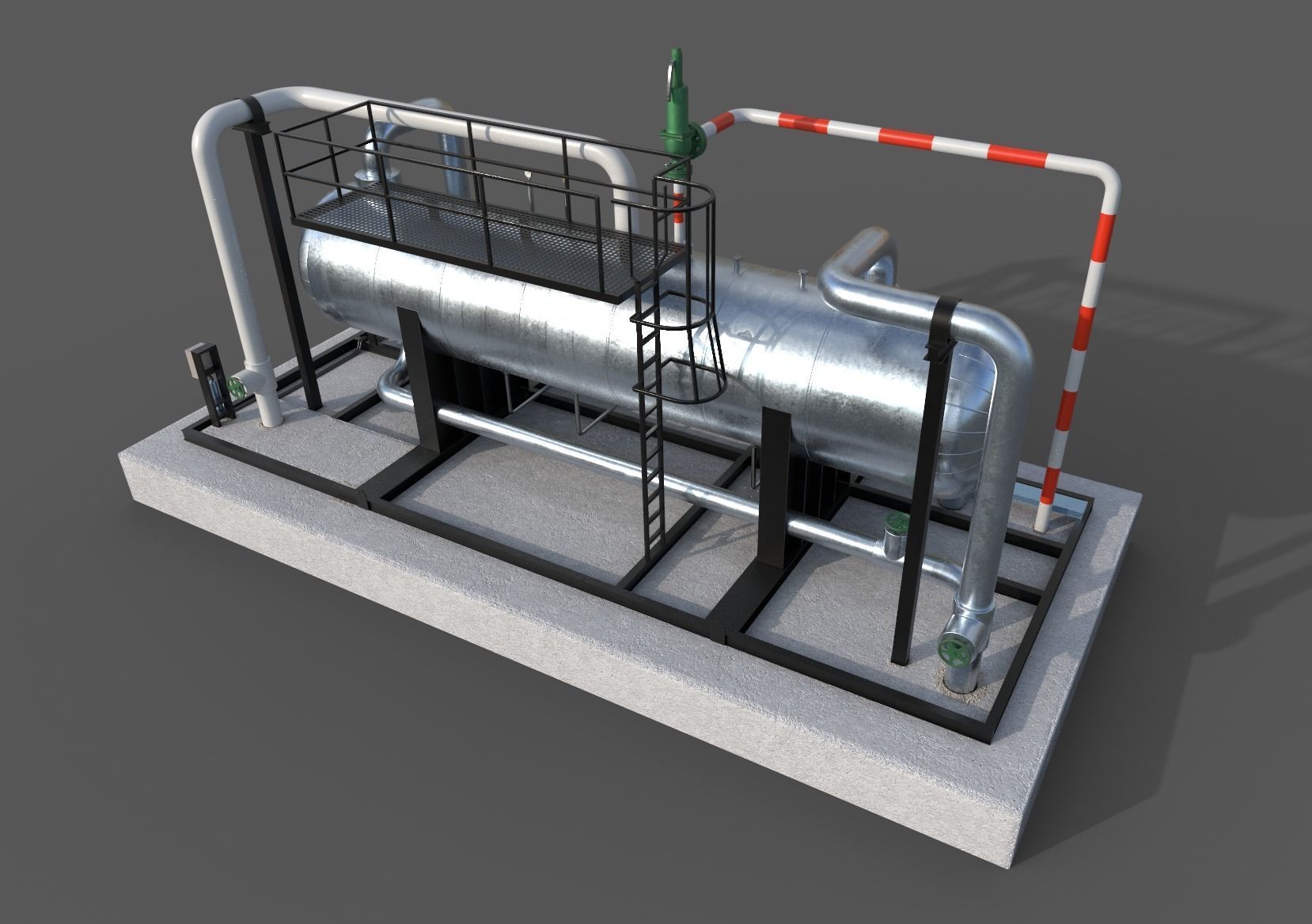 Oil and gas tank separator PBR realistic for visualization 3D model_2