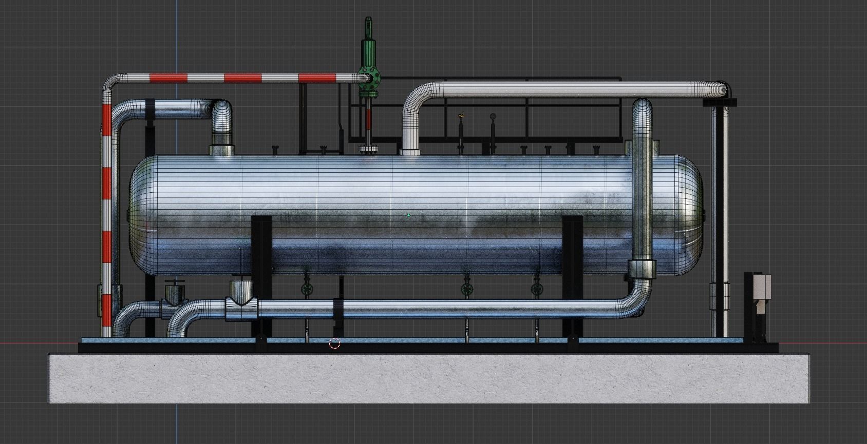 Oil and gas tank separator PBR realistic for visualization 3D model_5