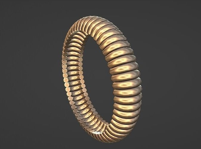 flute shell ring band US size 7  3D print model