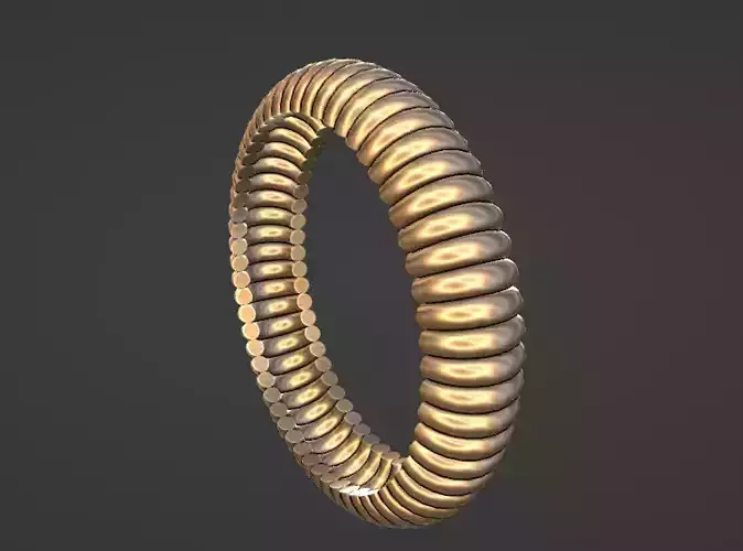 flute shell ring band US size 7 