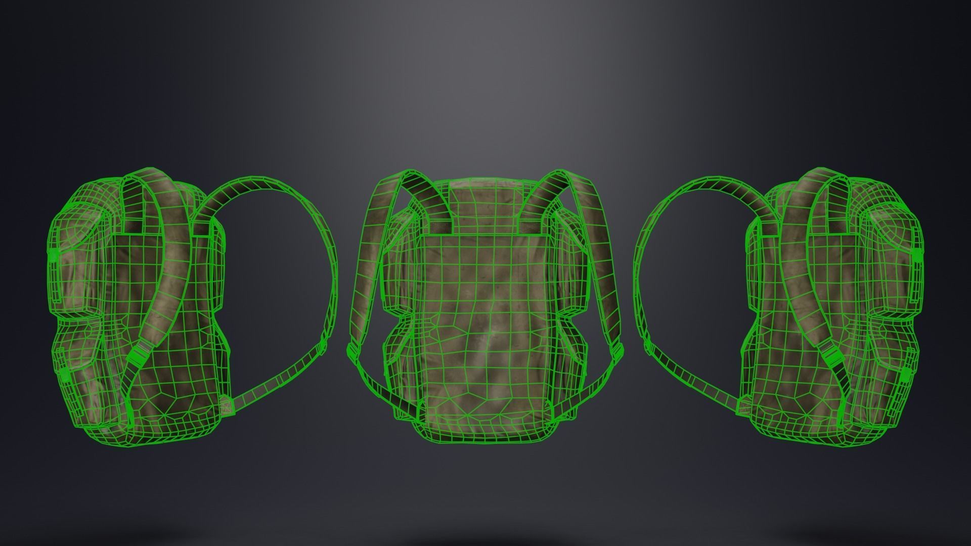 backpack stalker Low-poly 3D model_10