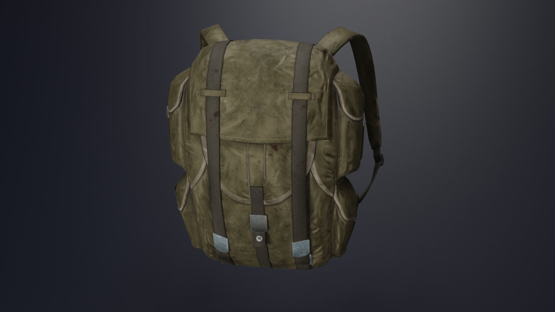backpack stalker Low-poly 3D model_7
