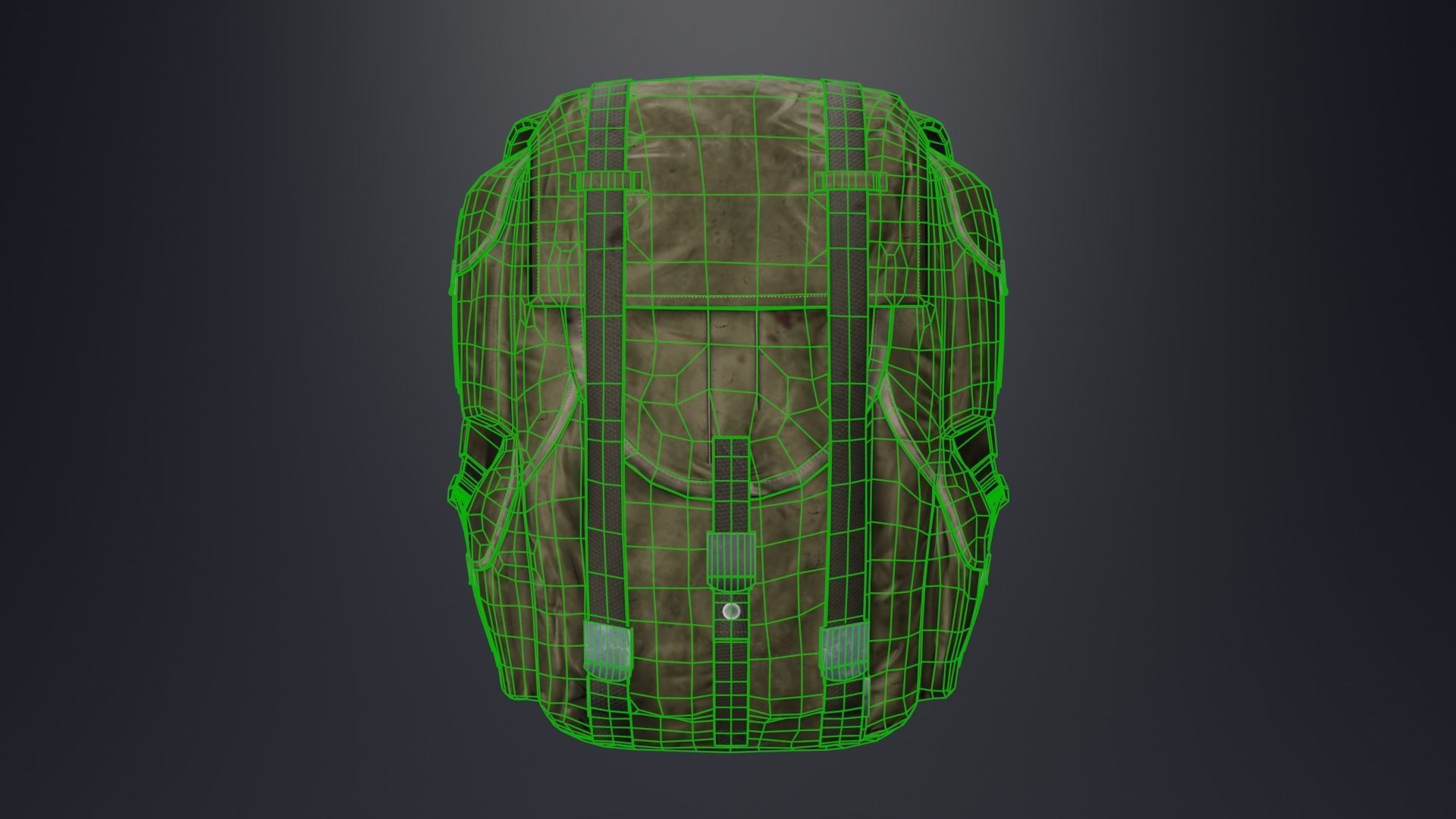 backpack stalker Low-poly 3D model_9