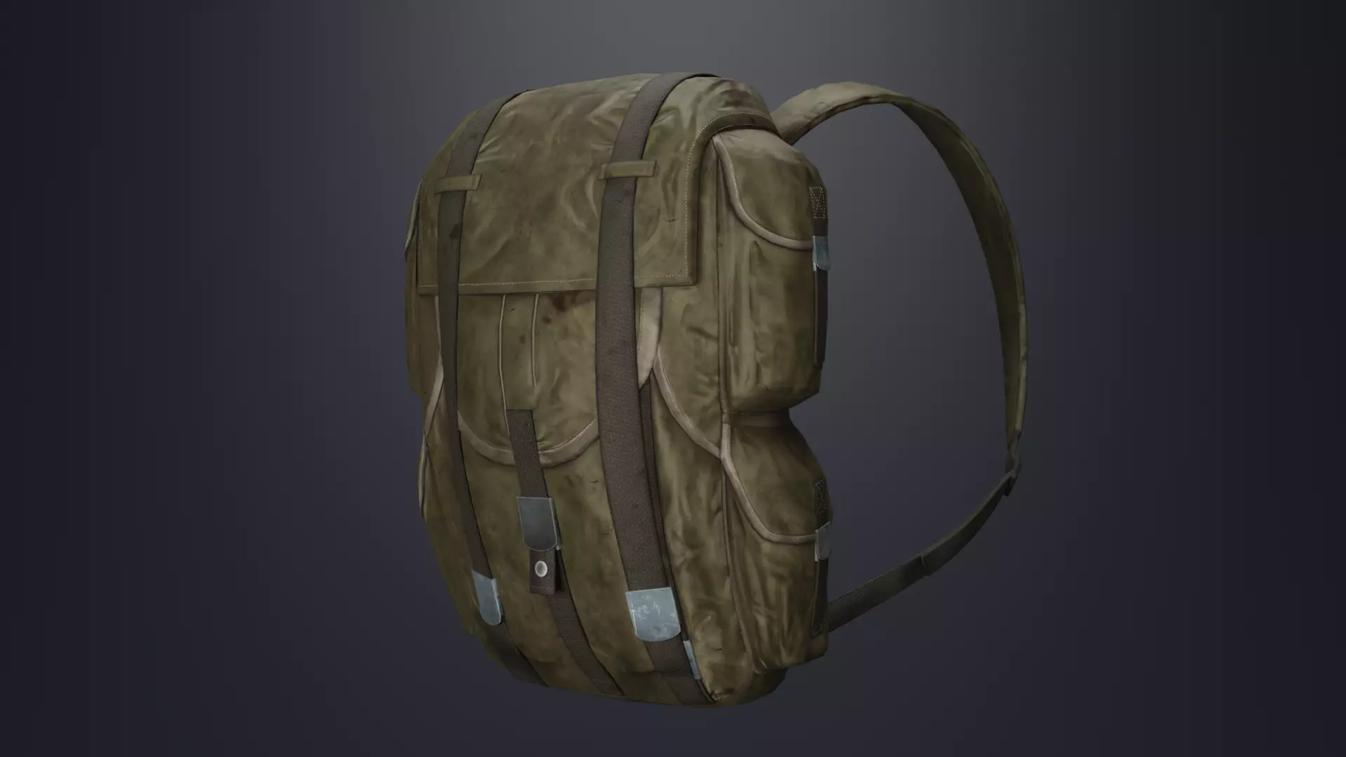 backpack stalker Low-poly 3D model_0