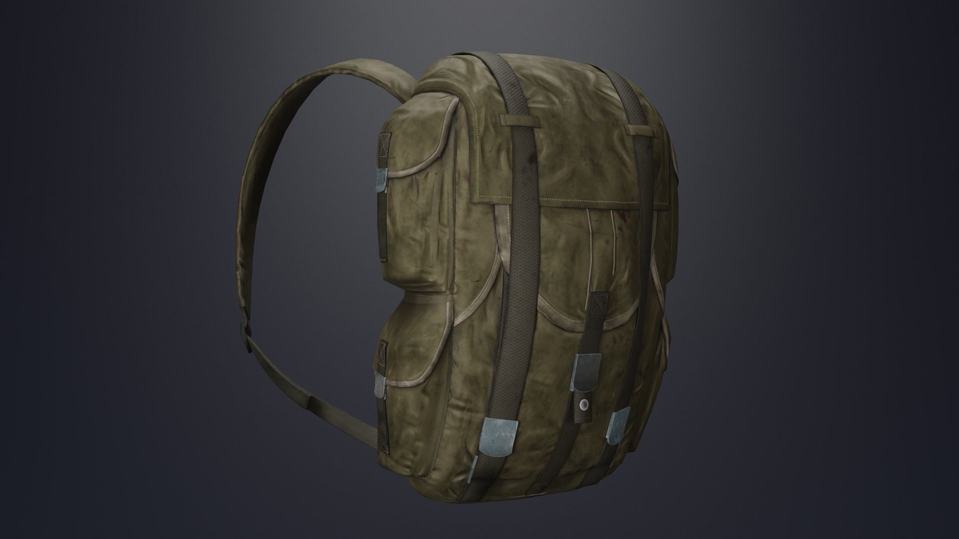 backpack stalker Low-poly 3D model_3