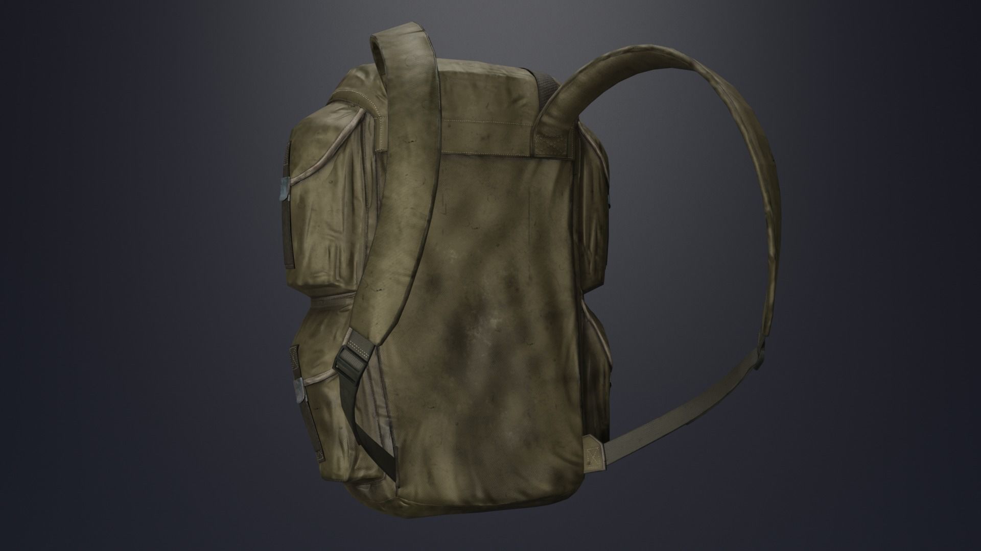 backpack stalker Low-poly 3D model_5