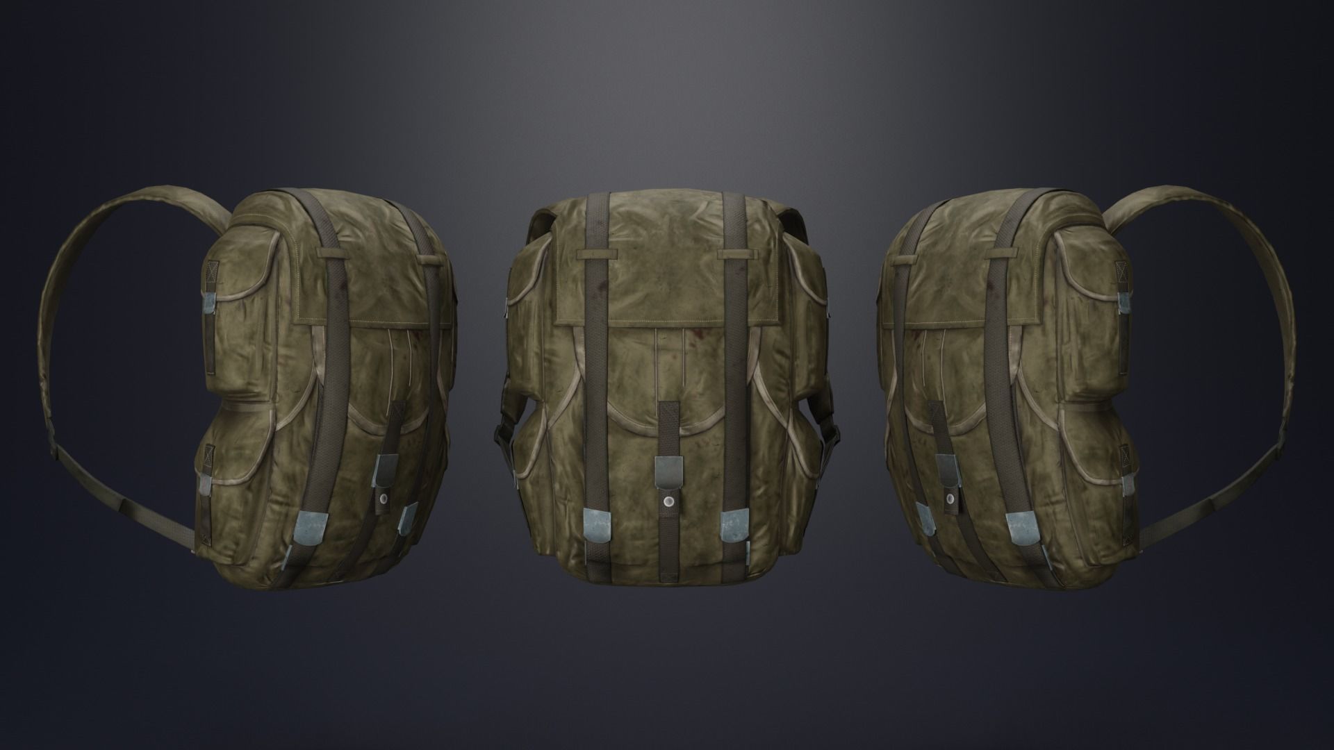 backpack stalker Low-poly 3D model_1