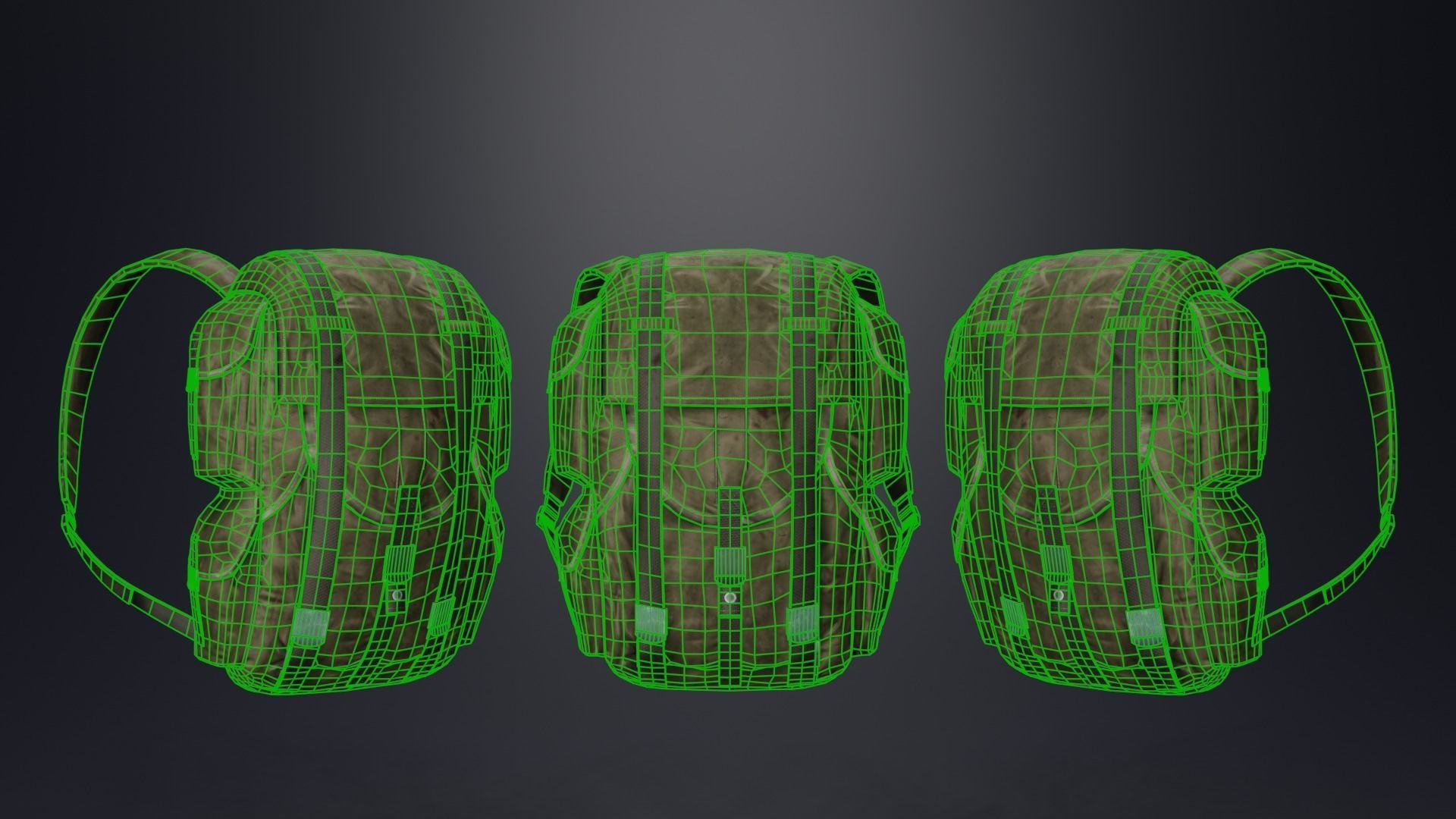 backpack stalker Low-poly 3D model_11