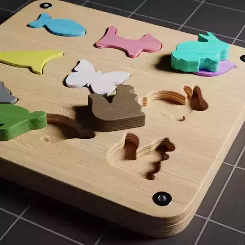 Wooden Puzzle Toy Triggering Cognitive Creativity 3D model