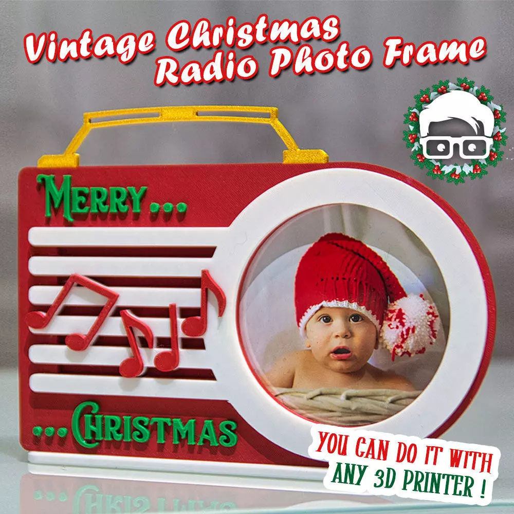 Vintage Christmas Radio Photo Frame BY AM-MEDIA  3D print model_0