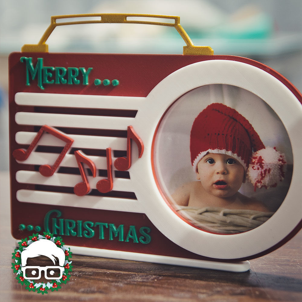 Vintage Christmas Radio Photo Frame BY AM-MEDIA  3D print model_3