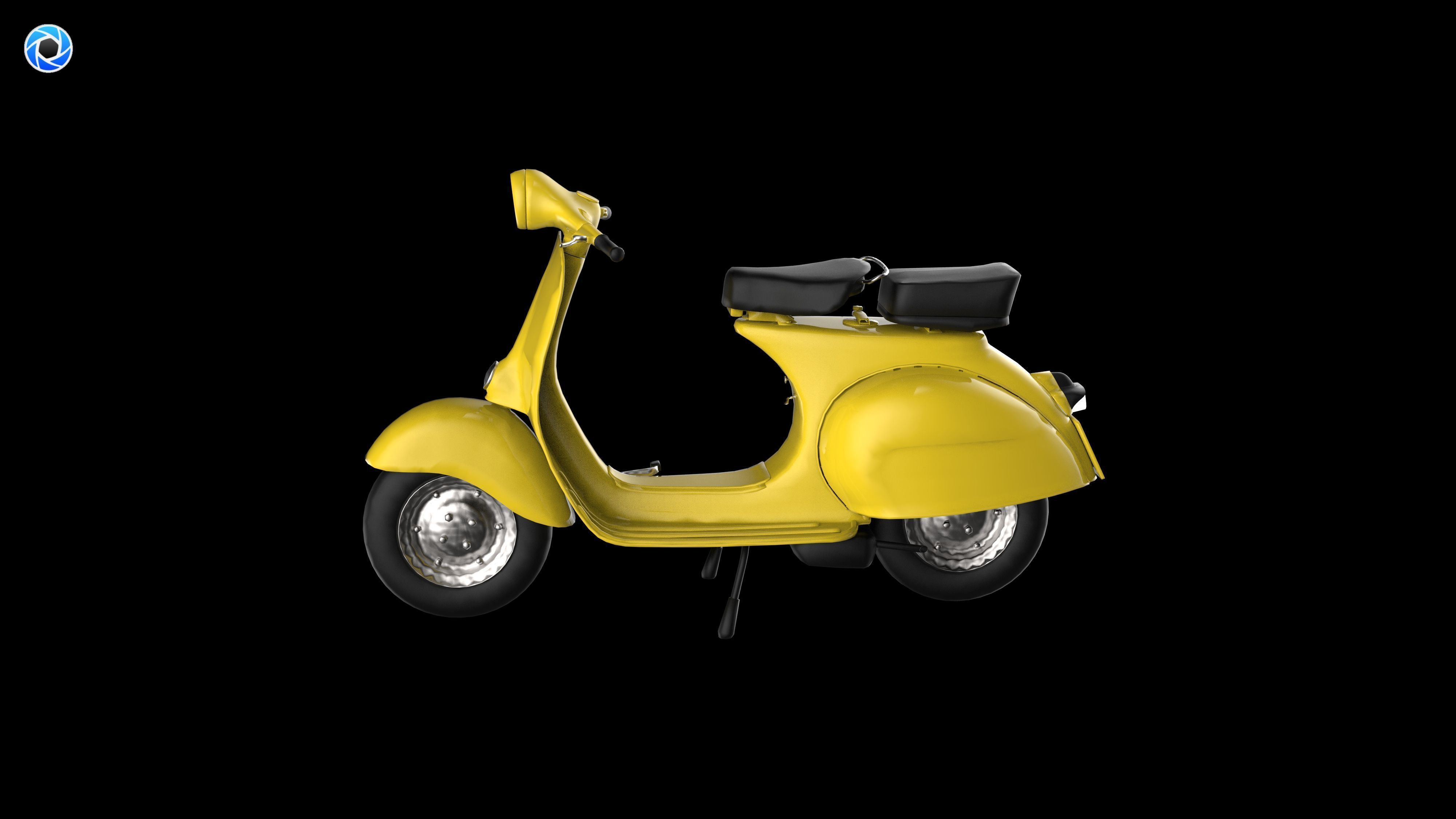 Vespa Scooter 3D model_11